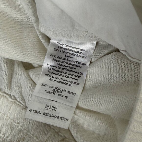 DKNY Wide-Leg Pull-On Linen Blend Pull-On Pants Beige Print Size S - Picture 4 of 4